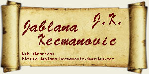 Jablana Kecmanović vizit kartica